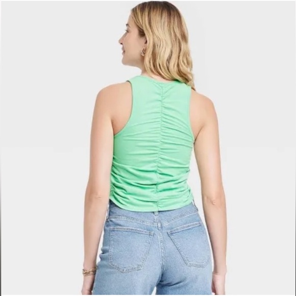 Universal Thread Women's Green Ruched Top - Picture 2 of 4